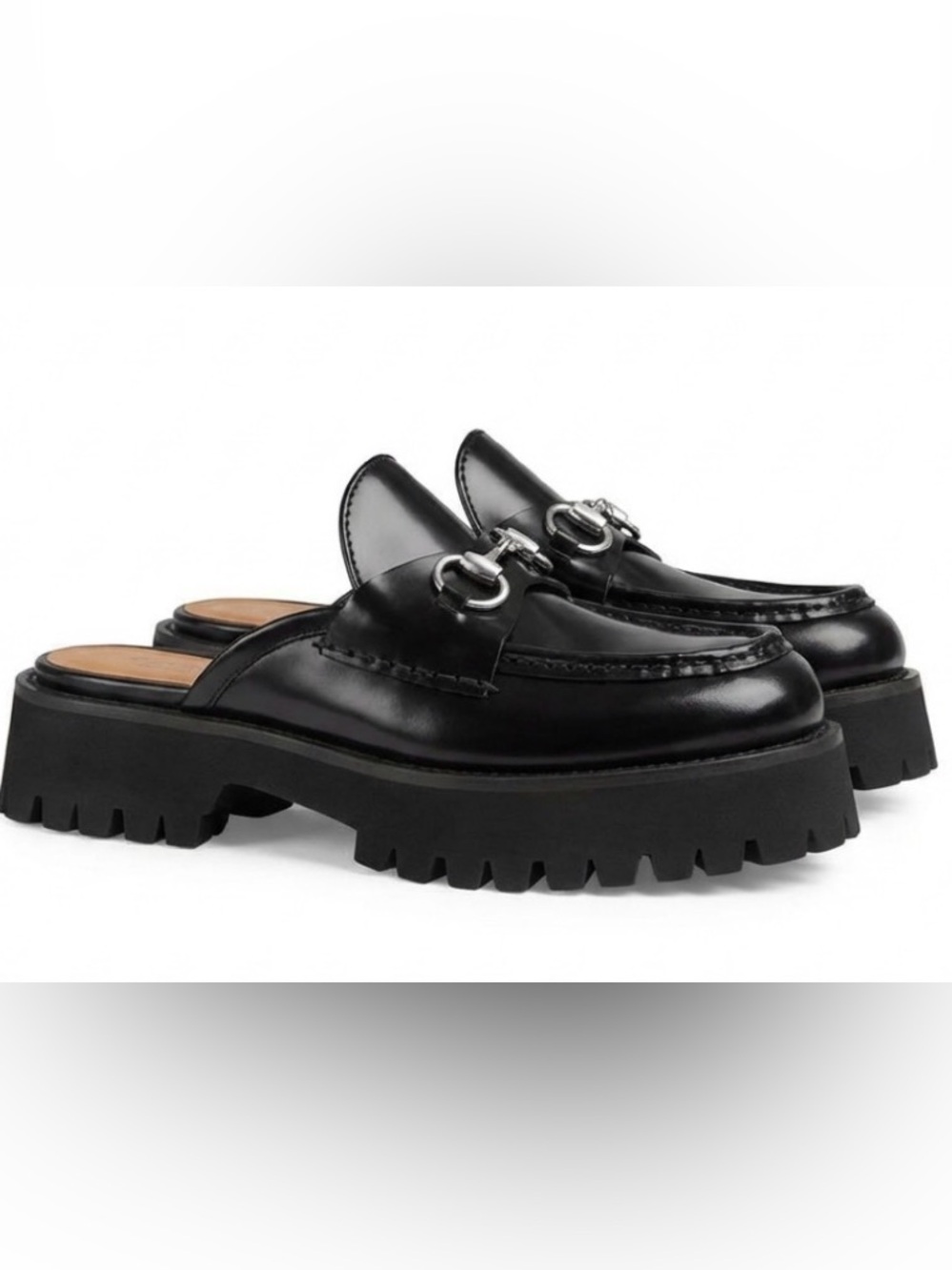 Gucci Black Leather Horsebit Mule Clogs - Picture 1 of 8
